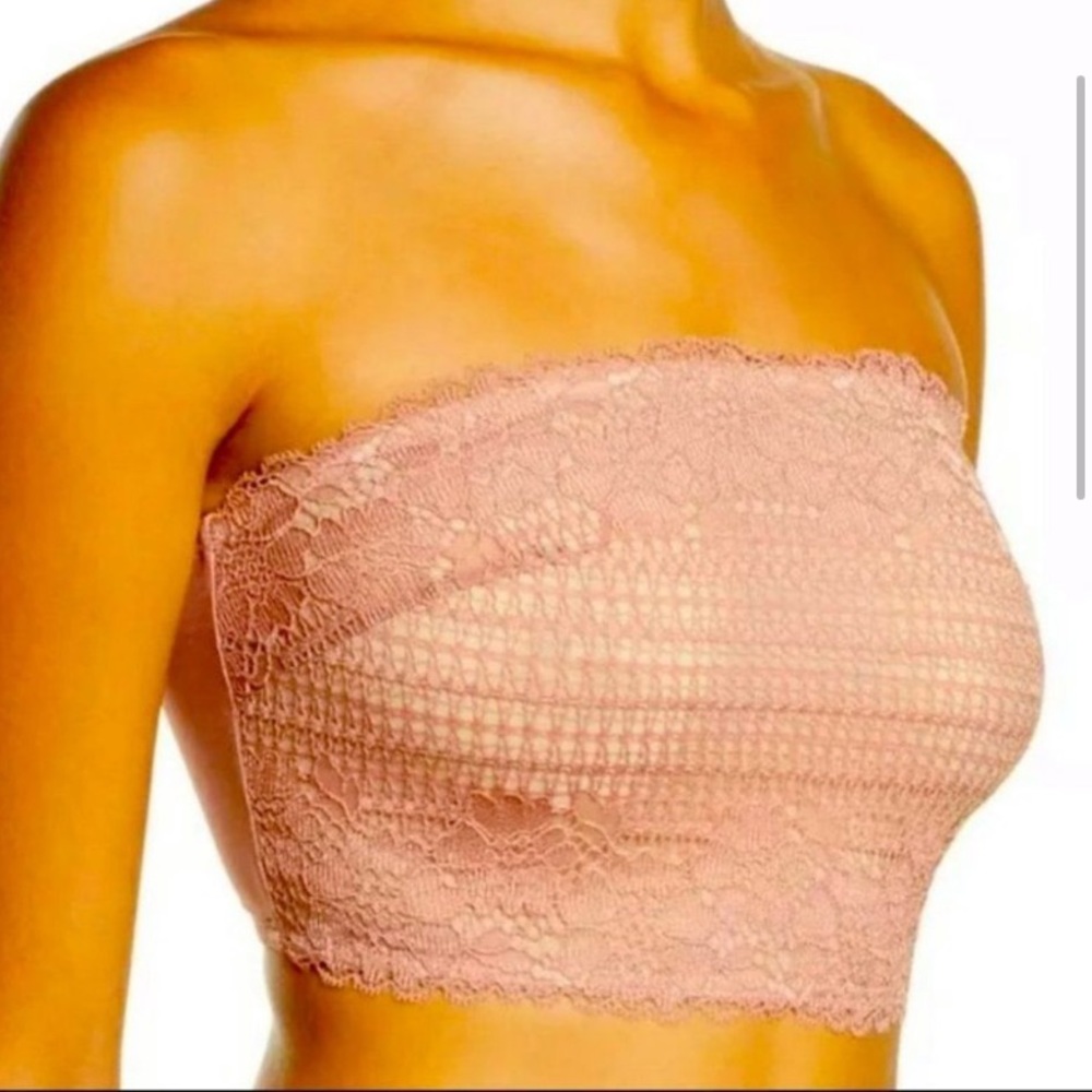 Free People Vintage Rose Lace Bandeau Crop Top Bra